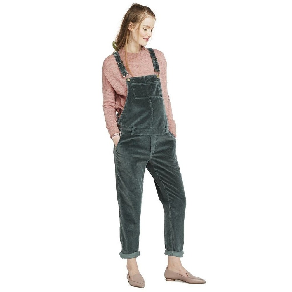 Hatch The Cord Maternity Overalls In Green Women's Size 0 XS